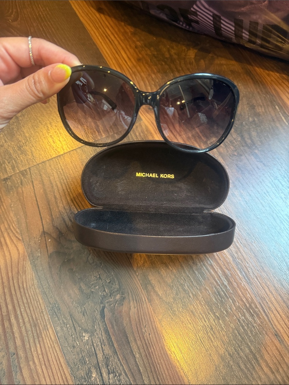 Michael Kors Black Sunglasses with Gold Logo Accents
